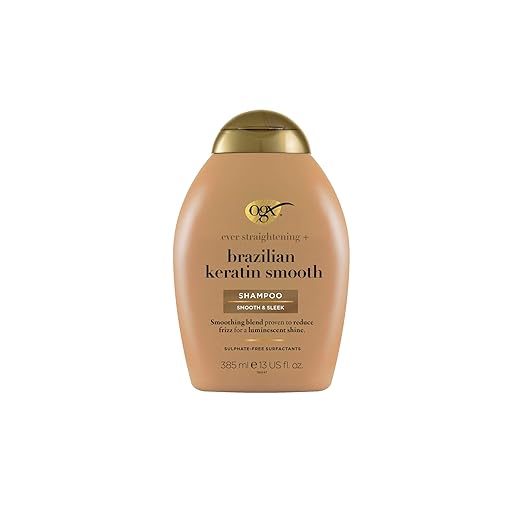 OGX Ever Straightening Brazilian Keratin Smooth Shampoo With Coconut Oil, Keratin Proteins, Avocado Oil & Cocoa Butter,Sulphate Free Surfactants, Paraben Free 3