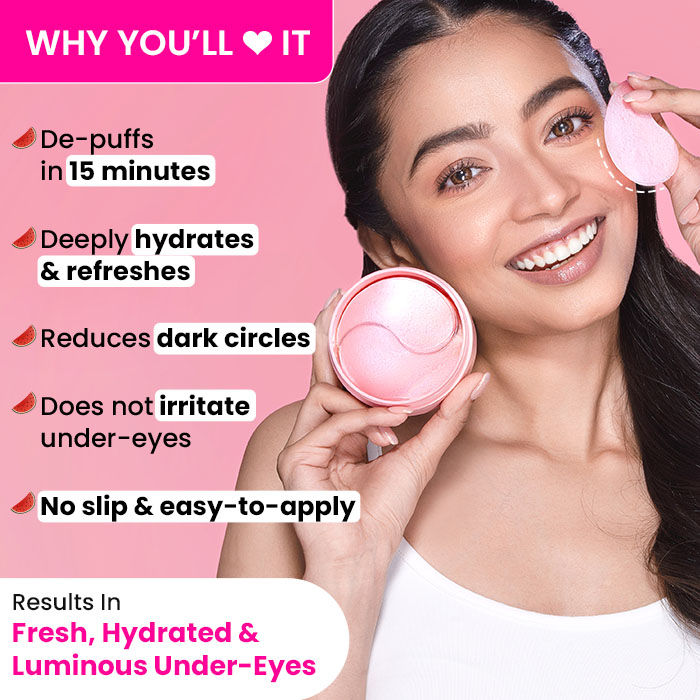 Dot & Key Watermelon Cooling Hydrogel Eye Patches, With Hyaluronic & Niacinamide, Depuffs & Cools (60 patches)
