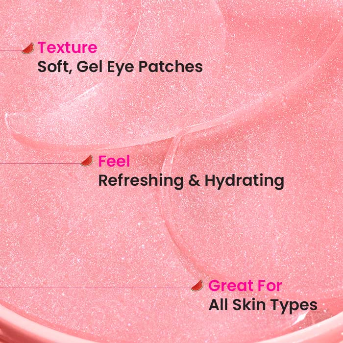 Dot & Key Watermelon Cooling Hydrogel Eye Patches, With Hyaluronic & Niacinamide, Depuffs & Cools (60 patches)