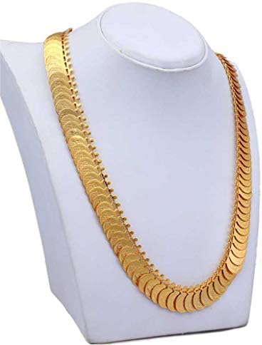 Gold Plated Kasulaperu Laxmi Coin Necklace Temple Jewelry Set for Women