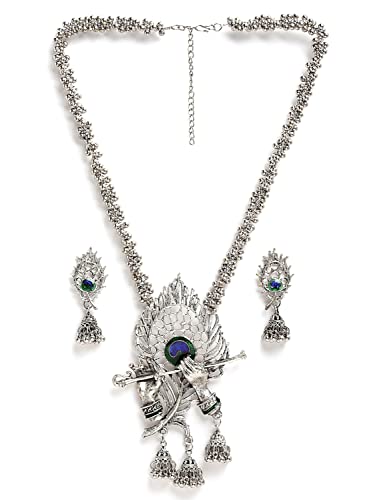 Handcrafted Traditional Oxidised Silver Necklace Set for Women