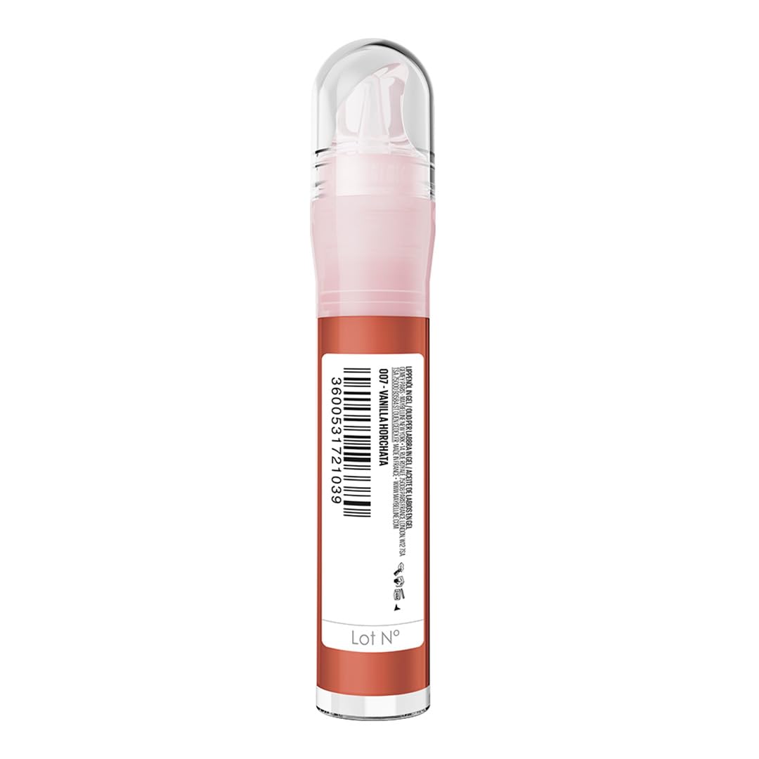 Maybelline New York Lifter Gel Lip Oil In Gel | Glass-like shine | 24H Hydration with Hyaluronic acid + Passionfruit Oil | Softer, bare lips in 1 week - Vanilla Horchata, 6.6ml