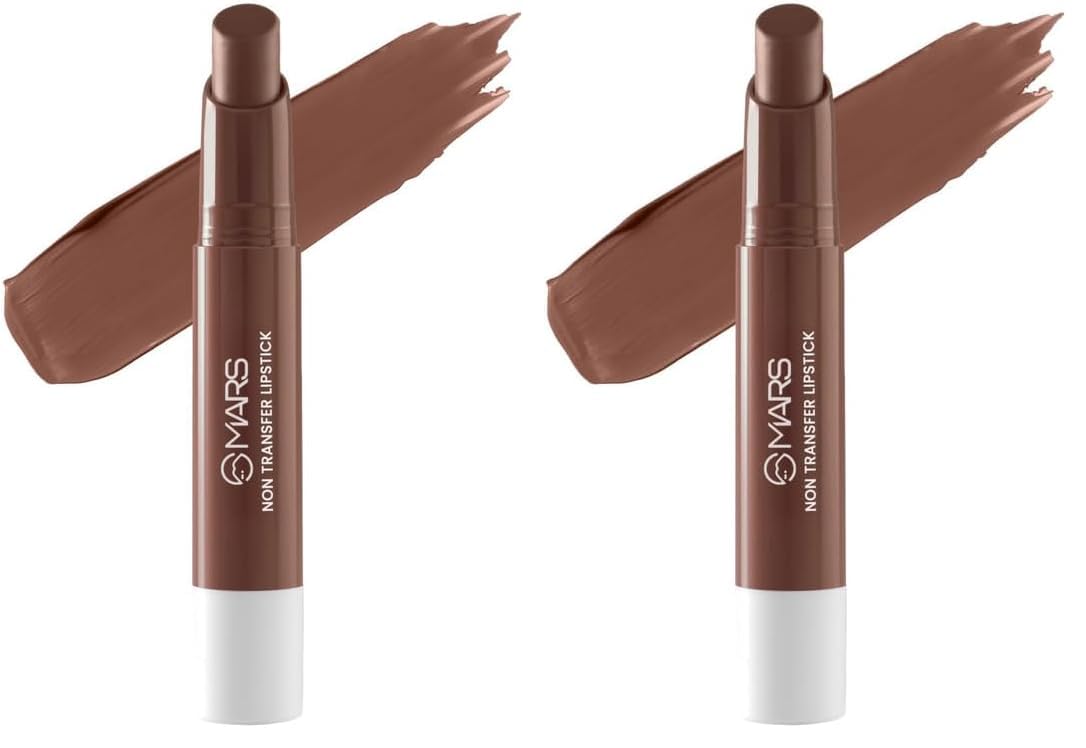 MARS Matte Super Stay Lipstick | Up to 12 Hours Long Lasting | Smudge Proof and Waterproof Lipstick for Women (2.6 gm) (26-CHESTNUT) (Pack of 2)