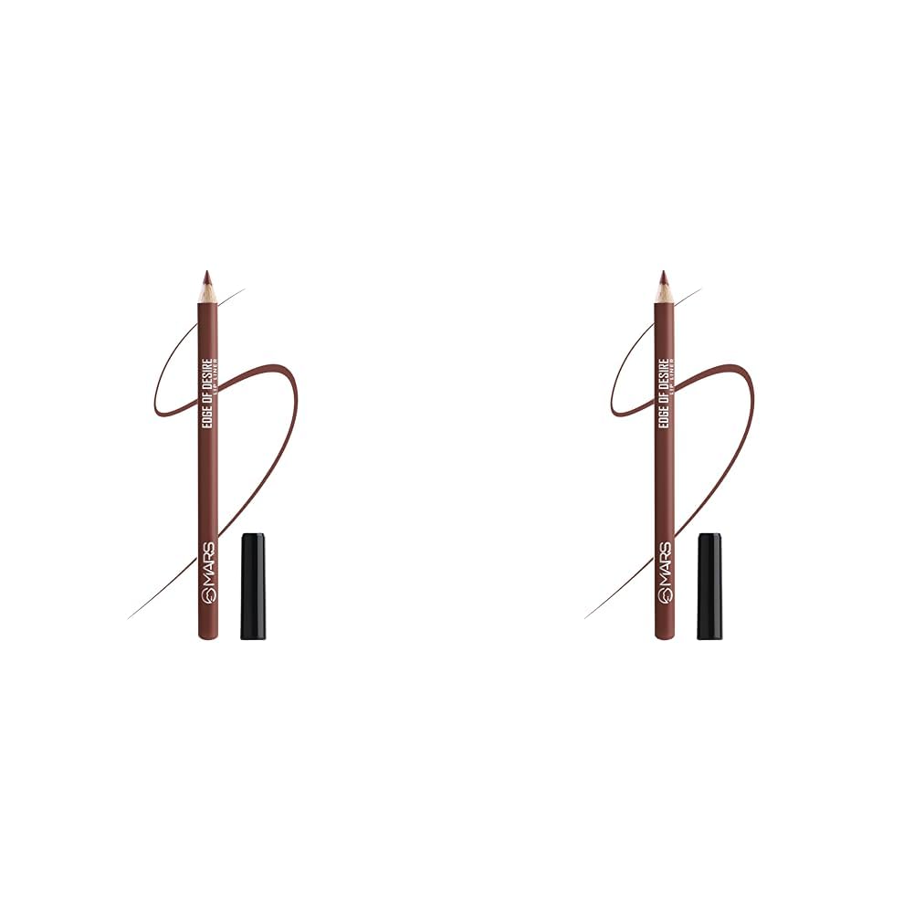 MARS Matte Lip Liner | One Swipe Smooth Application | Long Lasting Lip Pencil (1.4gm) (02-DEEP DAWN) (Pack of 2)