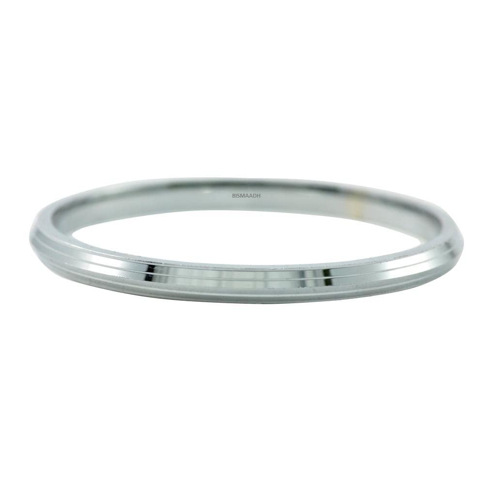 BISMAADH Sikh Religious Stainless Steel Kada Bracelet Steel Kara For Men and Women Silver Punjabi Kara 7MM Thickness SIlver 6.1 Centimetres
