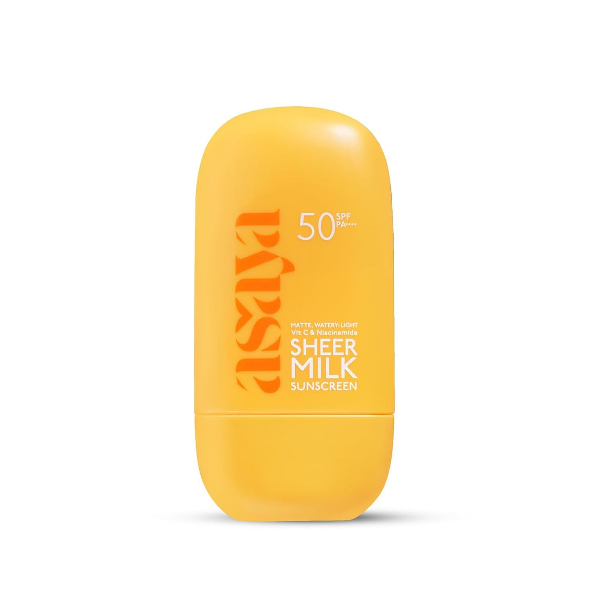 Asaya Sheer Milk Sunscreen SPF 50 PA++++ UVA+UVB | Water Based, Lightweight Fluid with Niacinamide for Brightening & Barrier Support | Matte & Quick Absorbing |