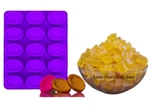 LEELA Pears Soap Making Kit Melt & Pour Natural Soap Making DIY Kit Make Beautiful Pears Natural Soaps with The Contents of This Kit -1Kg Pears Glycerin Soap Ba