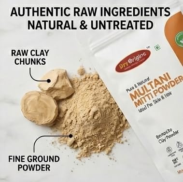 Multani Mitti Powder for Face Pack & Hair Care | 100% Natural Bentonite Clay | Deep Cleansing Skin Care Powder | For Oily Skin, Face Mask & Hair Mask | 200g