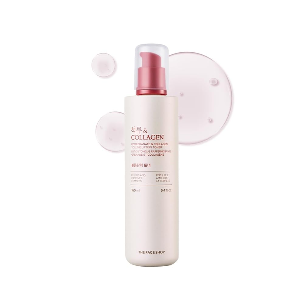 The Face Shop Pomegranate and Collagen Volume Lifting toner with Pomegranate Extracts to nourish & brighten skin|Face Toner for Anti-Ageing, Bright & firm Skin|