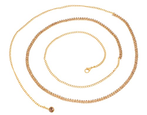 Gold Plated Belly Chain Kamarband for Women - Adjustable Waist Hip Jewelry