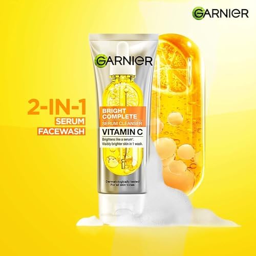Garnier 2-in-1 Vitamin C Serum Facewash |Cleanse, Brighten & Hydrate, 50g