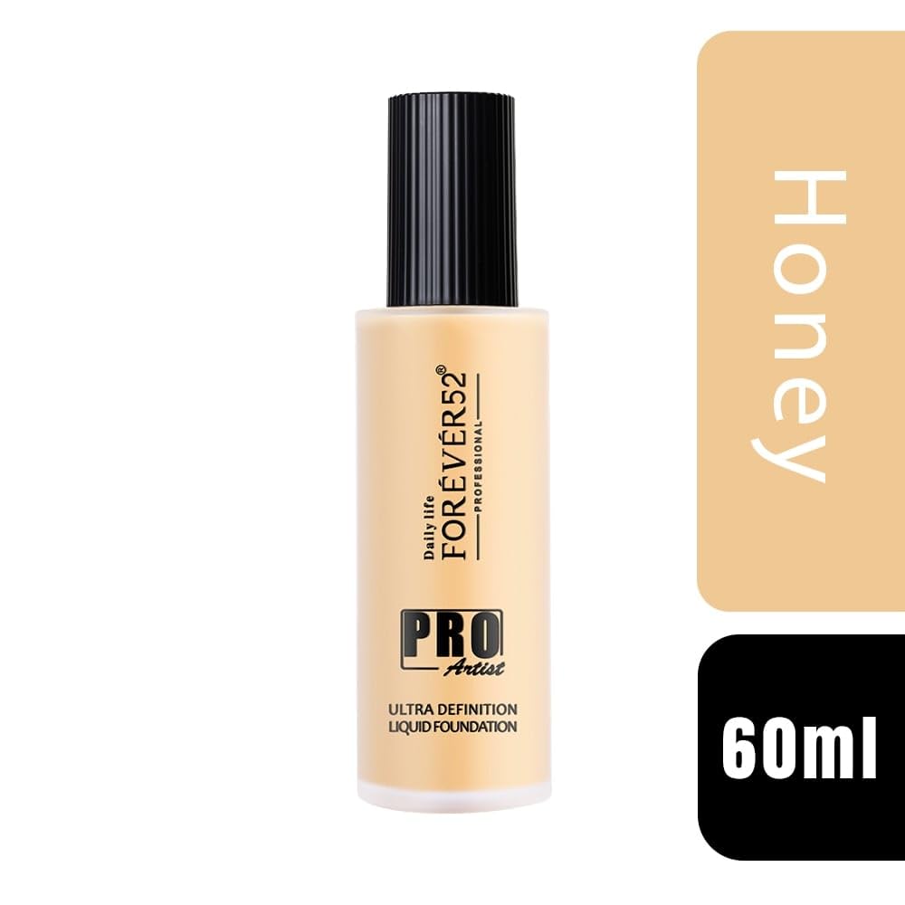 Daily Life Forever52 Pro Artist Ultra Definition Liquid Foundation| Long Lasting, Full Coverage, 24H, Waterproof & Sweatproof, Lightweight Hydrating, Oil-Free Formula - Honey (BUF007) 60ML