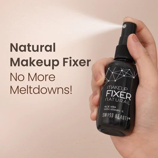 Swiss Beauty Long lasting Misty Finish Professional Makeup Fixer Spray for Face makeup | With Aloe Vera and Vitamin- E | Light weight, quick dry makeup Setting spray |70 ML|