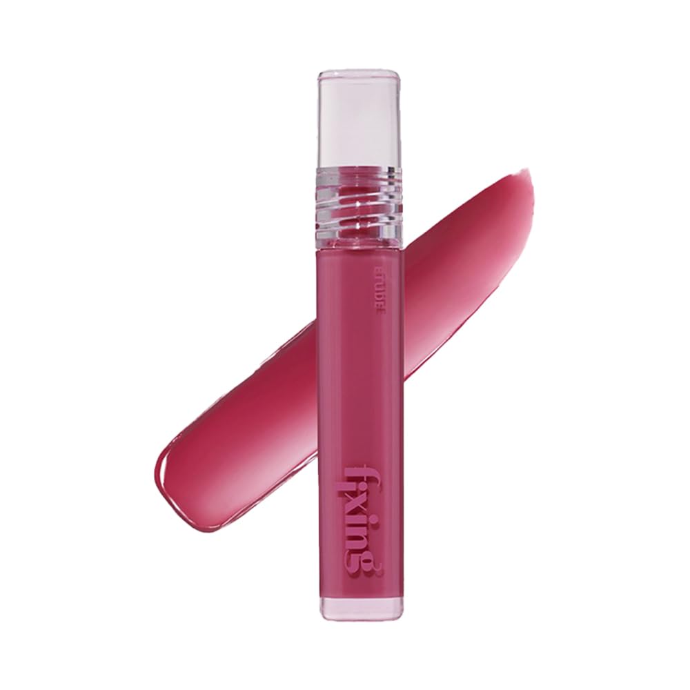 ETUDE Glow Fixing Tint for Plump & Fuller Lips| Non-Sticky, Moisturising, Vegan Gloss| Shade- 12 Cherry Sugar, 3.8g