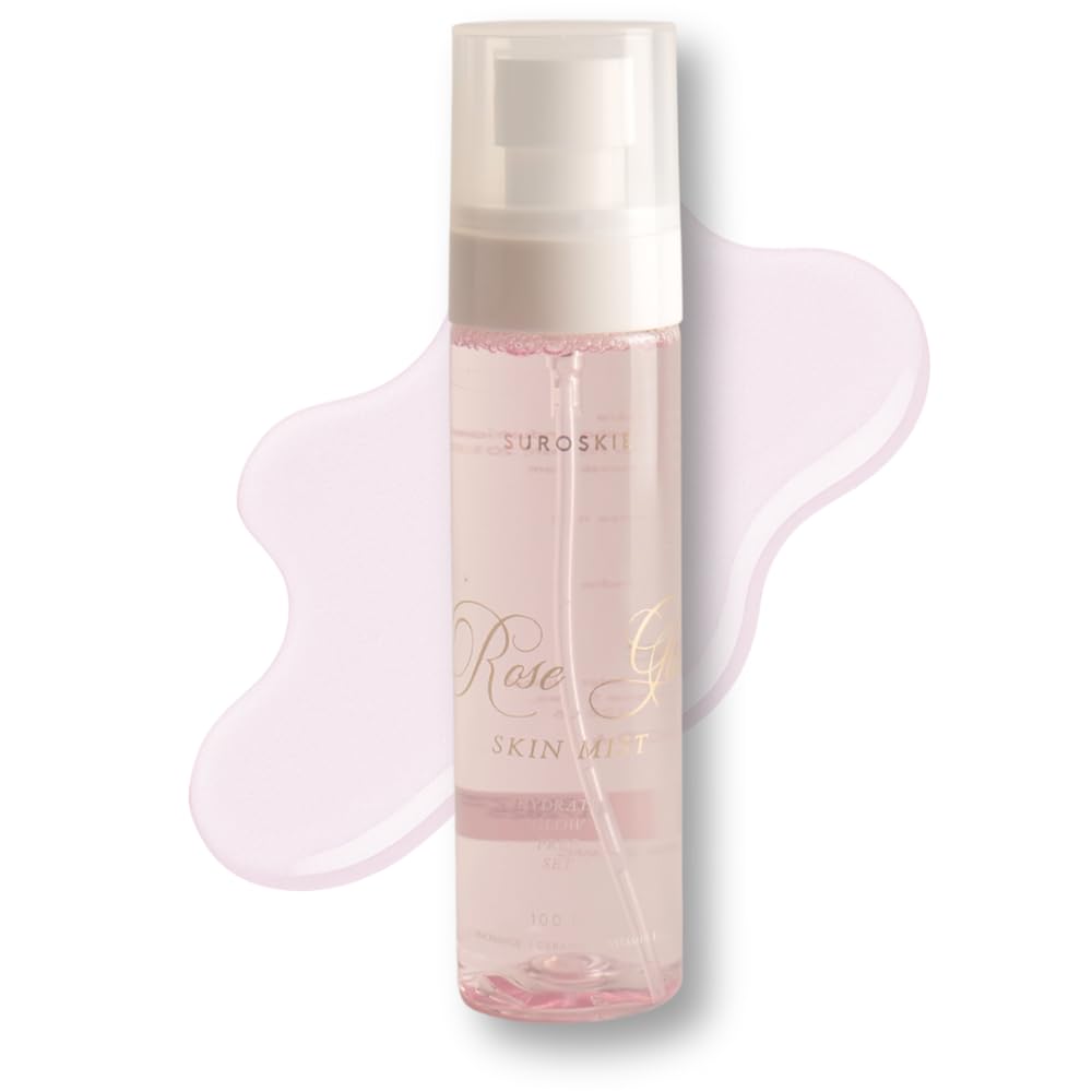Suroskie Roses Glass Skin Mist 100Ml | 2 In 1 Face Toner + Makeup Setting Spray | Rose Water For Face With Aloe Vera & Lotus | Toner For Glowing & Hydrating Skin | All Skin Types | For Men & Women