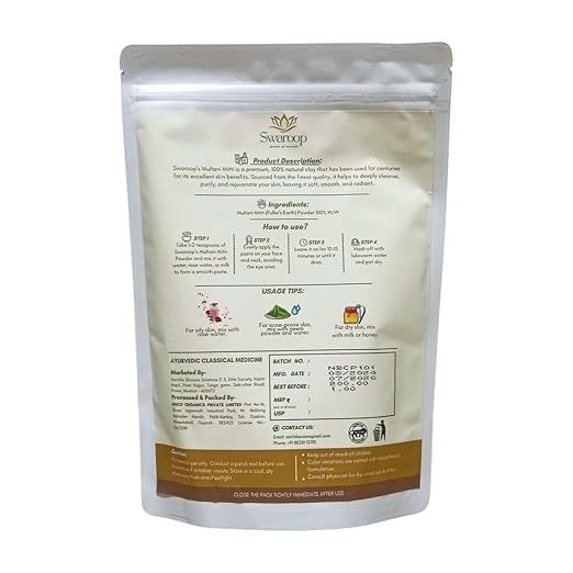 Multani Mitti for Face Pack | Pure & Natural Multani Power for Face & Hair Packs | Removes Dead Skin, Cleanses Pores, Reduces Dandruff & Reduces Dandruff & Scal