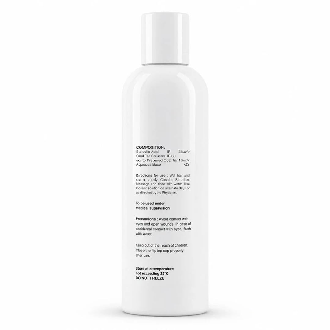 Salve Cosalic Anti-Dandruff Shampoo – 200ml with Coal Tar & Salicylic Acid Shampoo | Gentle Scalp Care for Dry, Itchy, Flaky Scalp