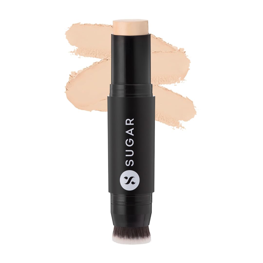 SUGAR Cosmetics Ace Of Face Foundation Stick with In-Built Brush | Full Coverage Cream Foundation for Indian Skin | Matte Finish | Lasts 24 Hours | 12gm - 07 Vanilla Latte