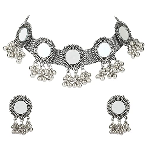 Elegant Oxidized Choker Necklace Set - Handcrafted Traditional Indian Jewelry for Women