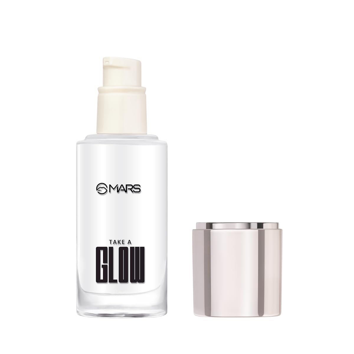MARS Take A Glow Illuminating Primer + Strobe Cream | 3-in-1 Formula: Moisturiser, Face Primer & Highlighter | Enriched with Jojoba Oil, Madecassoside & Ectoin (30ml) (02-LIGHT BEAM)