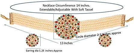 Touchstone "Padmavati Collection Indian Bollywood Traditional Rhinestones Grand Designer Jewelry Choker Necklace Set For Women. Multicolor