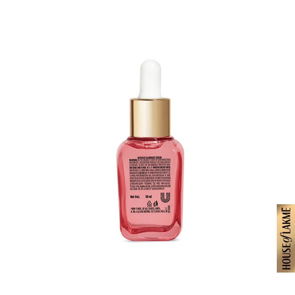Lakme Glycolic Illuminate Serum 15 ml| 1% Glycolic Acid Reduces Dullness & Improves Texture 30 ml (Pack of 1)