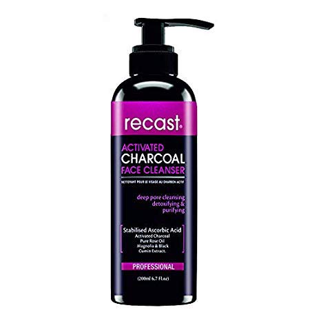 Recast Activated Charcoal Face Cleanser - Detoxifying, Deep Cleansing, Purifying, Brightening and Refreshing formula enriched with Vitamin C, Activated Charcoal