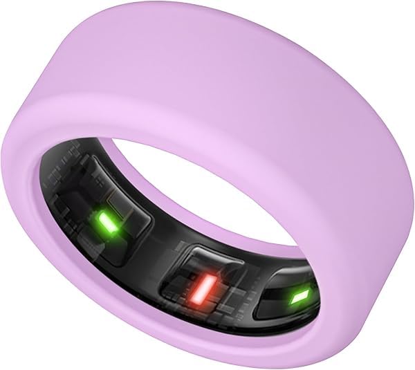 OJOS Silicone Ring Cover Compatible with Oura Ring Gen 3/ Gabit Ring, Round Ring Case Elastic Ring Protection Smart Ring Protector Sleeve Accessories (Purple, S
