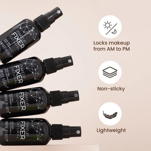 Swiss Beauty Long lasting Misty Finish Professional Makeup Fixer Spray for Face makeup | With Aloe Vera and Vitamin- E | Light weight, quick dry makeup Setting spray |70 ML|