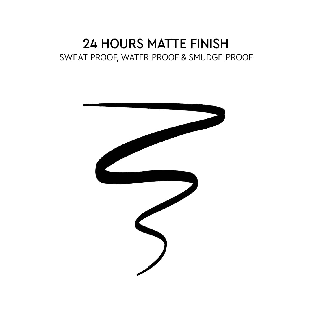Kiro Waterproof Soft-Matte Eyeliner Pen, Carbon Black, 1.1 ml, Smudgeproof Eye liner, Matte Pen Eyeliner, Vegan, No Parabens, Liquid Eye Pen, 24 Hour Stay On, Non Toxic Liner for Eye