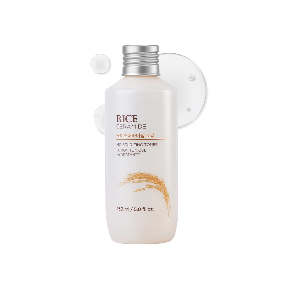 The Face Shop Rice & Ceramide Moisturizing Face Toner Enriched With Rice Extracts To Brighten The Skin | Suits All Skin Types | Hydrating Milky Face Toner For G