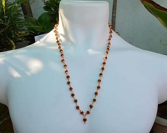 Rudraksh Mala with Japa Bag Gaumukhi, Natural Himalayan Genuine Original Rudraksha Rosary Garland Japa Mala, Religious Tibetan Rudraksha Mala Necklace Bracelet