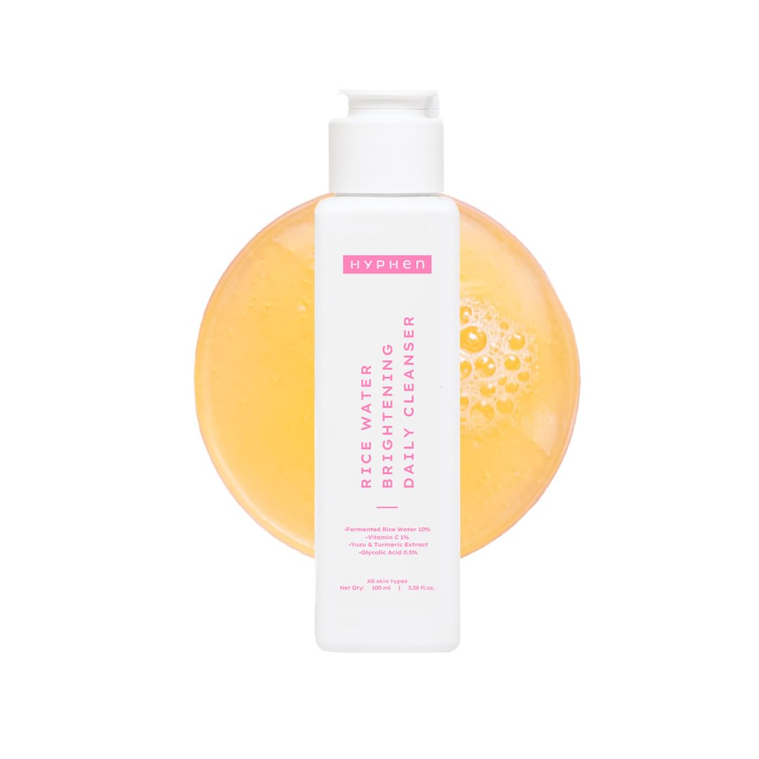 Hyphen 10% Rice Water Brightening Face Wash | Daily Face Cleanser for Women and Men | Brightens Skin | Removes Dirt & Impurities | Face Care, Gentle Facewash, N