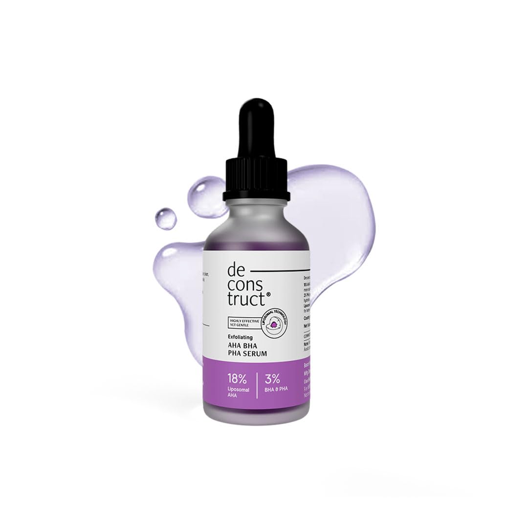 Deconstruct Exfoliating 18% AHA & 3% BHA PHA Serum for Face & Body with Liposomal Technology | Tan Removal, Clear & Glowing Skin for Weekend Exfoliation, Gentle