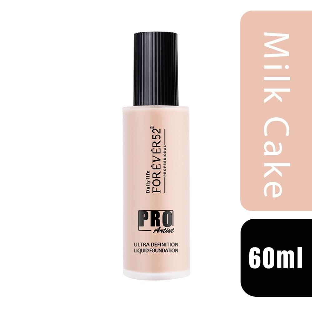 Daily Life Forever52 Pro Artist Ultra Definition Liquid Foundation | Long Lasting, Full Coverage, 24H, Waterproof & Sweatproof, Lightweight Hydrating, Oil-Free Formula - Milk Cake (BUF003) 60 ML