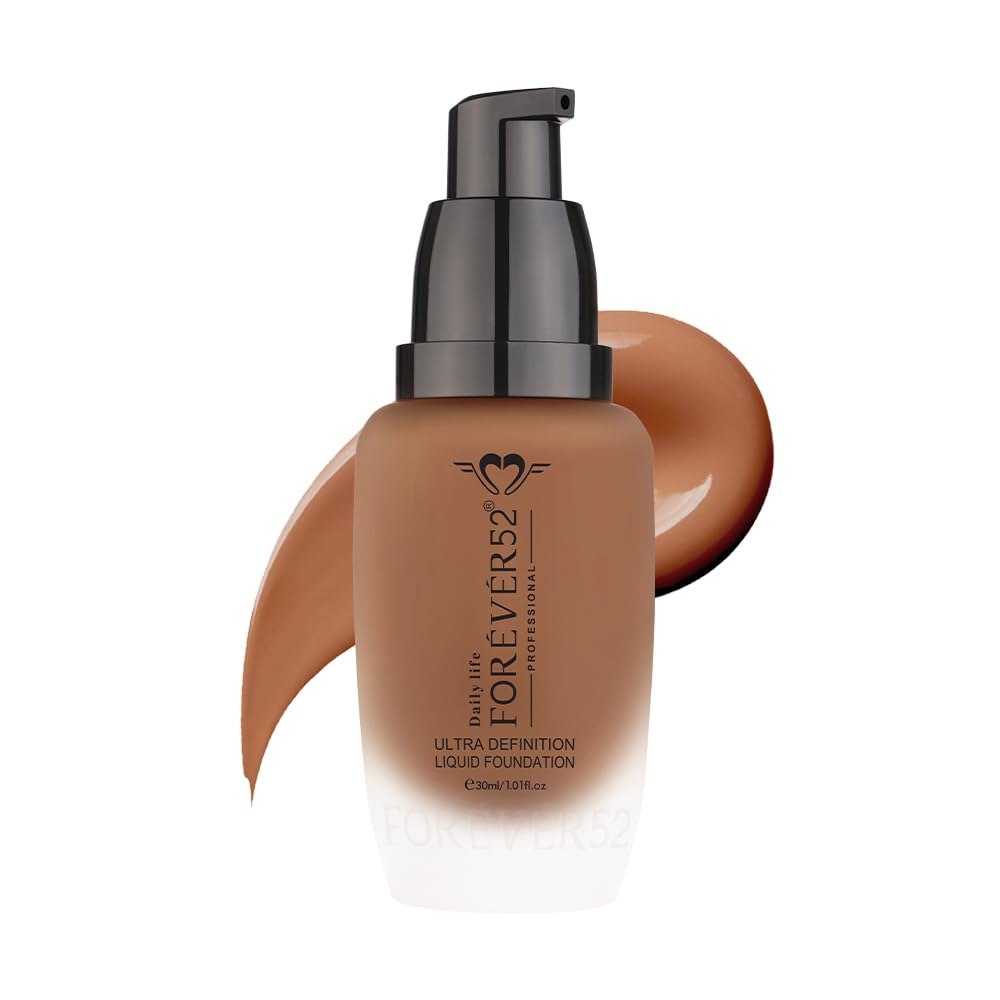 Daily Life Forever52 Ultra Definition Liquid Foundation | 24H Wear, Medium to Full Coverage, Pore-Minimizing & Mattifying, Long Lasting, Anti-Aging, Satin Finish| All skin type - Brownie (FLF003) 30ml