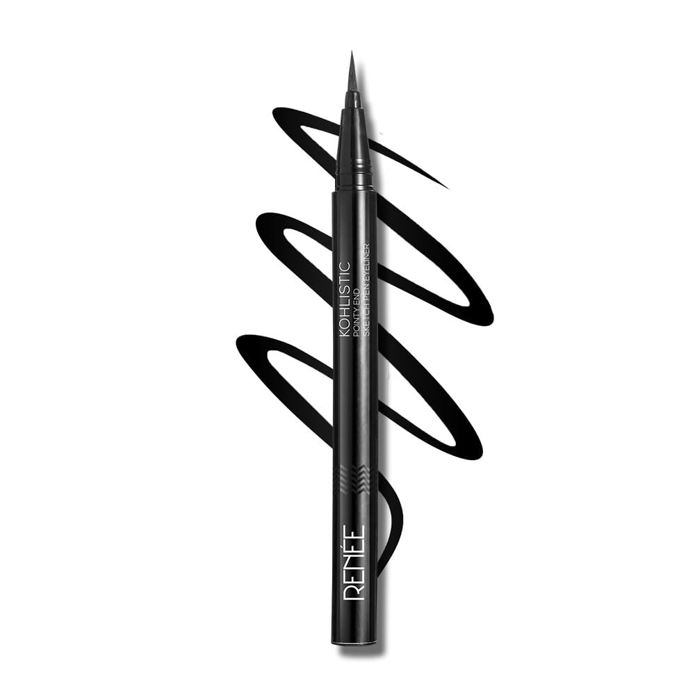 RENEE Pointy End Sketch Pen Smudge Proof Eyeliner - Matte Finish, Light Weight, Water Resistant, Long Stay Highly Pigmented with One Stroke Application Formula