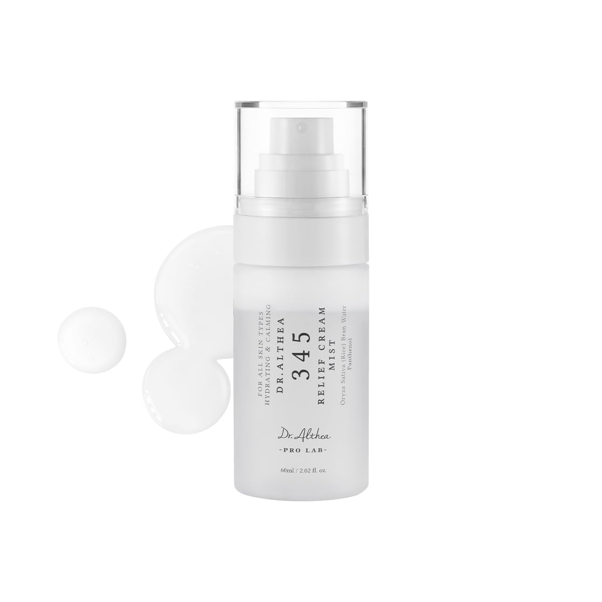 Dr.Althea 345 Relief Cream Mist | Hydrating Facial Mist with Rice Extract | Soothing Care for Sensitive Skin | Vegan Korean Skincare | 60ml