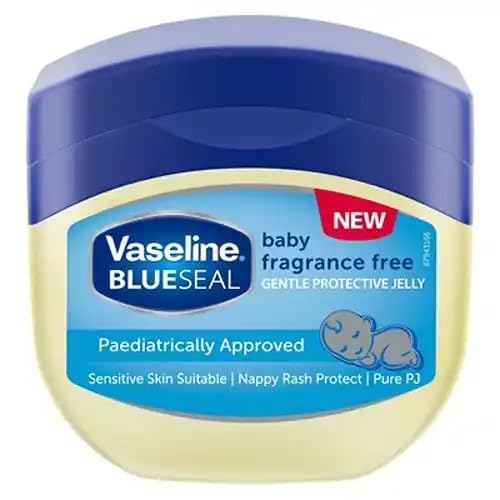 Vaseline Blue Seal Baby Fragrance Free Petroleum Jelly 250ml Gentle Moisturizer for Sensitive Skin Nappy Rash Relief Daily Baby Skincare