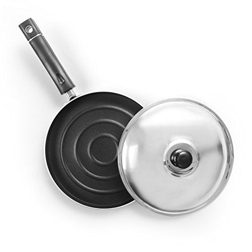 Sumeet Aluminium Pan, 1 Pizza Pan, 1 Lid (Silver)