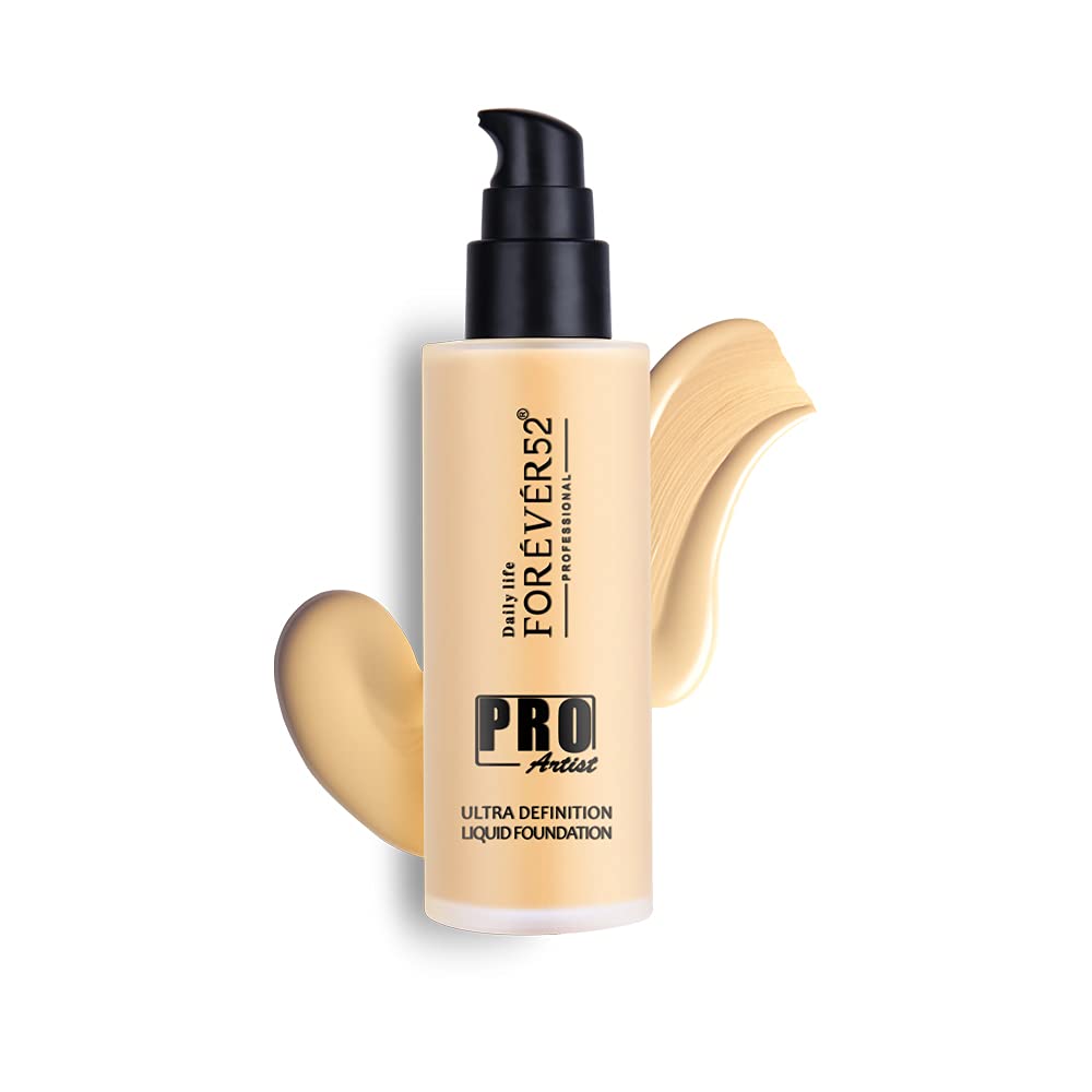 Daily Life Forever52 Pro Artist Ultra Definition Liquid Foundation| Long Lasting, Full Coverage, 24H, Waterproof & Sweatproof, Lightweight Hydrating, Oil-Free Formula - Honey (BUF007) 60ML