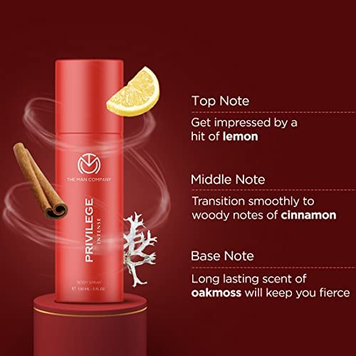 The Man Company Privilege Intense Deodorant for Men| Premium Body Spray | Long-Lasting Fragrance | Perfect Deo For Everyday Use | Gift for Husband, Boyfriend -
