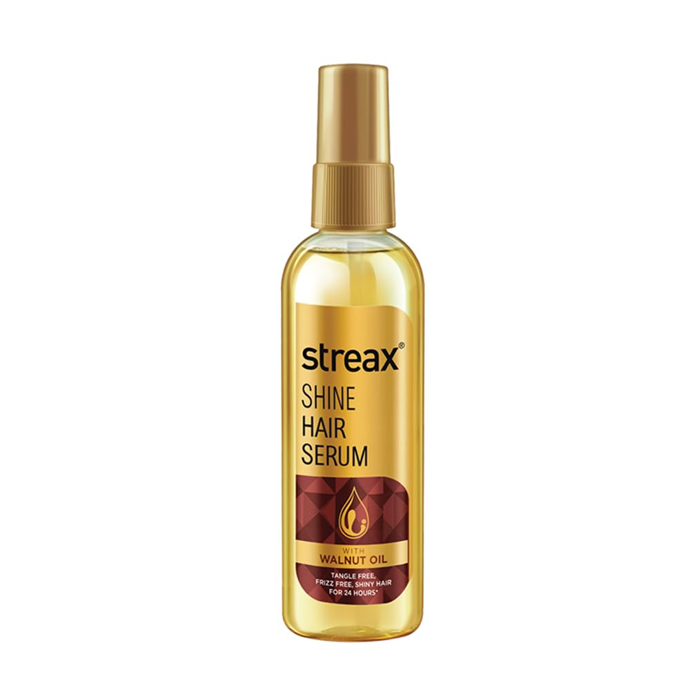 Streax Hair Serum 115 ml with Walnut for Frizzy & Dry Hair and Streax Gel Hair Colour Dark Brown 150 ml