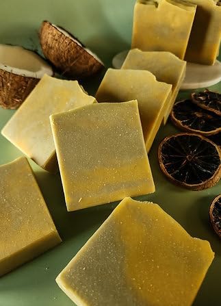 fika Coconut Milk & Mango Butter Handmade Soap 115g | Cold Process Natural Bath Bar | Deep Moisturizing Soap for Dry & Sensitive Skin | Vegan, Chemical-Free Fam