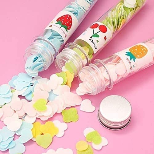 Kalakriti Set of 2 Flower Design Tube Shape Bottle Disposable Mini | Scented Soap Bath Flakes Paper Soap Clean Soft Bath For Travel