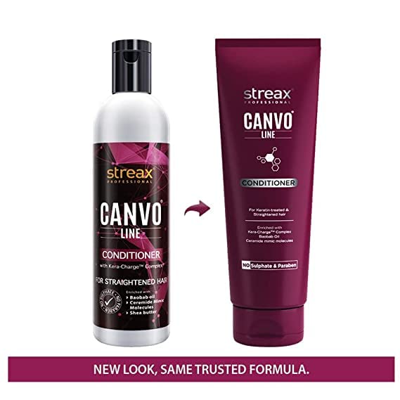 Streax Pro Canvo Line Shampoo, Conditioner & Serum For Straightened Hair