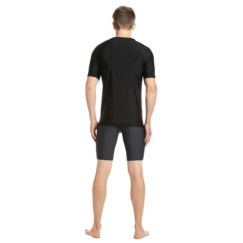 Speedo Men's Endurance 10 Short Sleeve Suntop Oxid Grey/Black S