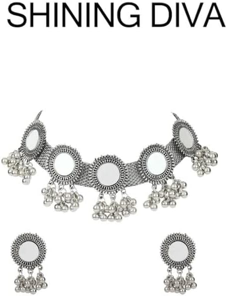 Elegant Oxidized Choker Necklace Set - Handcrafted Traditional Indian Jewelry for Women