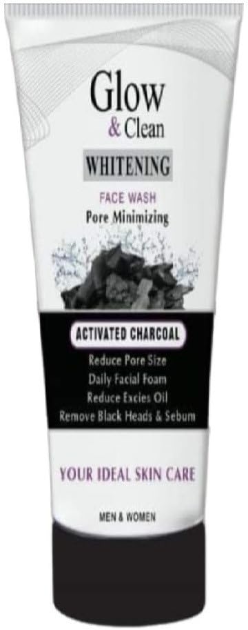 Glow & Clean Whitening with Activated Charcoal – Pore Minimizing, Blackhead Greatest & Oil Control For Men & Women