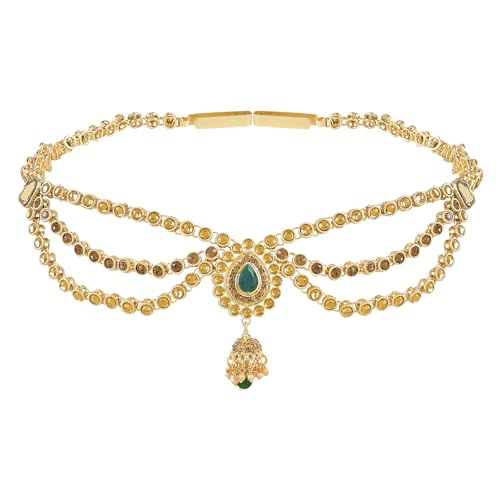 Gold Plated Traditional Kundan Stone Adjustable Kamarband/Belly Chain for Women and Girls